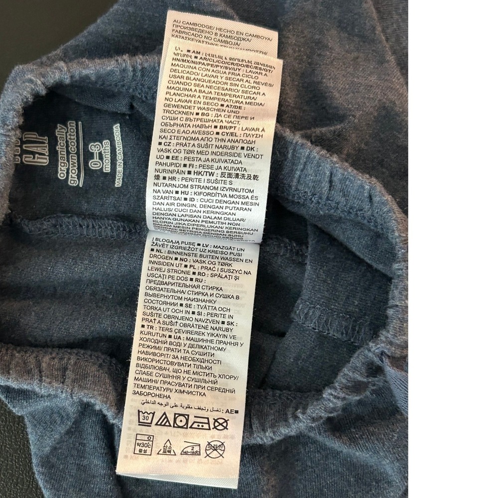Baby Gap Blue Heather Organic Cotton Jogger Pants 0-3 Months 1341 - Picture 11 of 13
